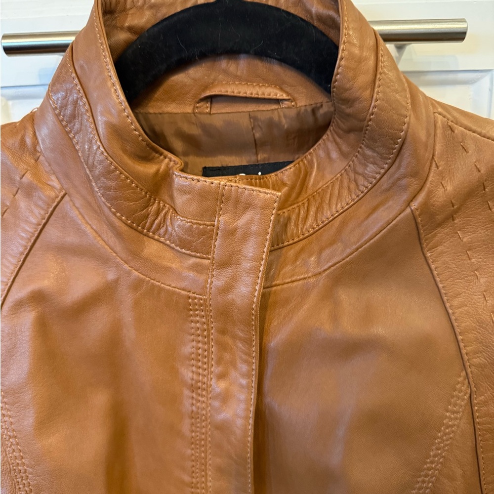 Quince Leather Stand Collar Jacket for Women - Picture 6 of 8